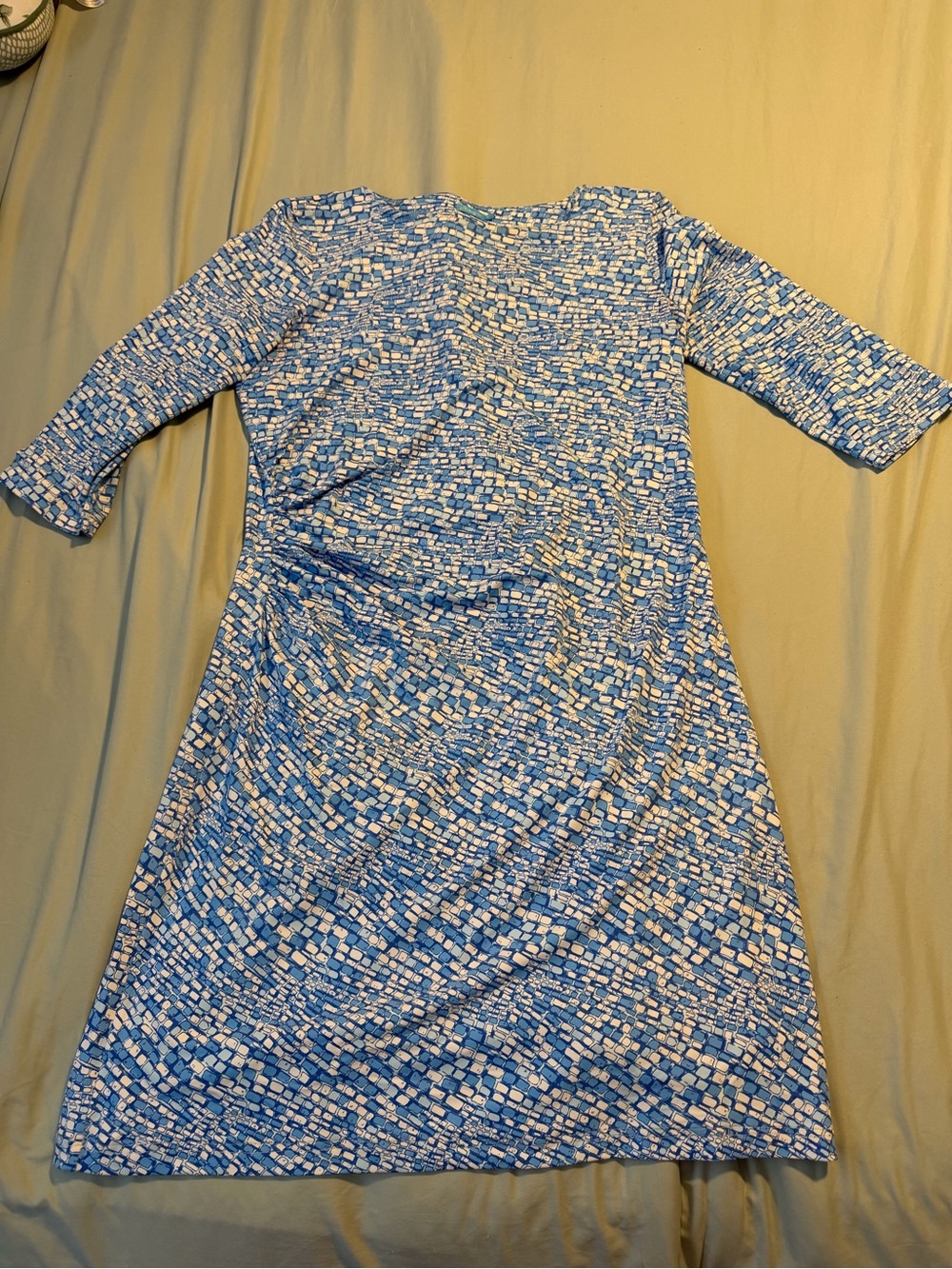 J. McLaughlin Blue Mosaic Midi Dress